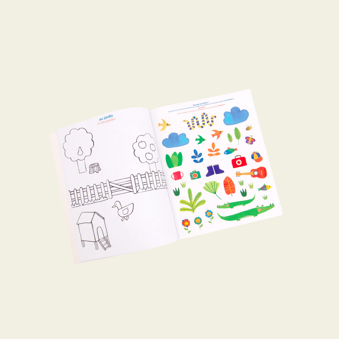 Libro para colorear con pegatinas - Moulin Roty