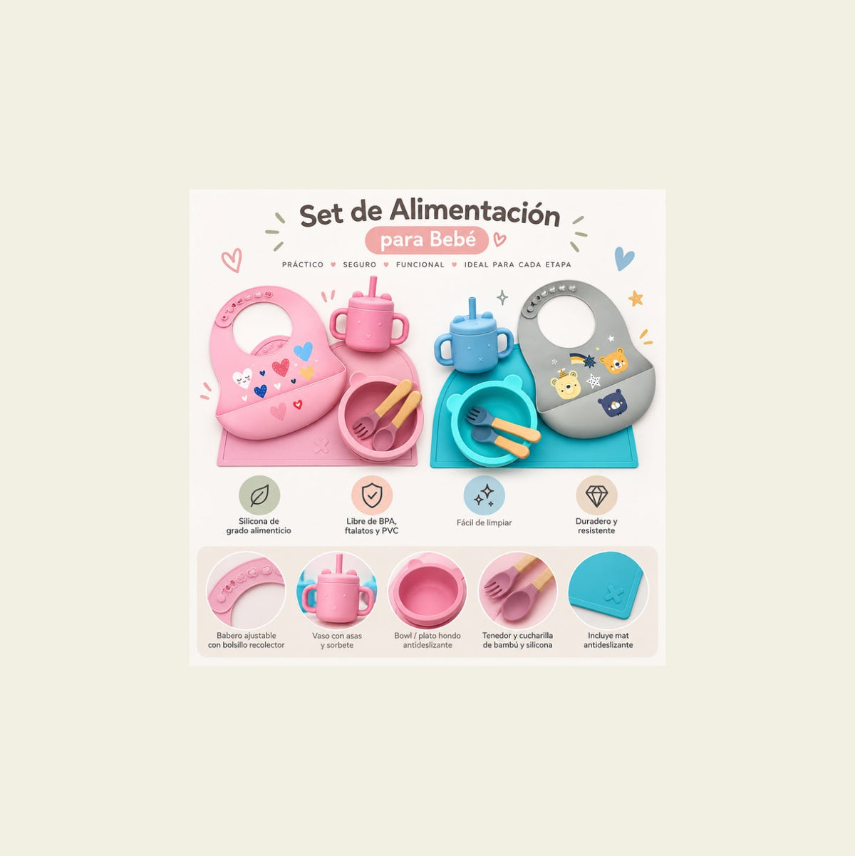 Set de Alimentación para Bebé – 6 Piezas