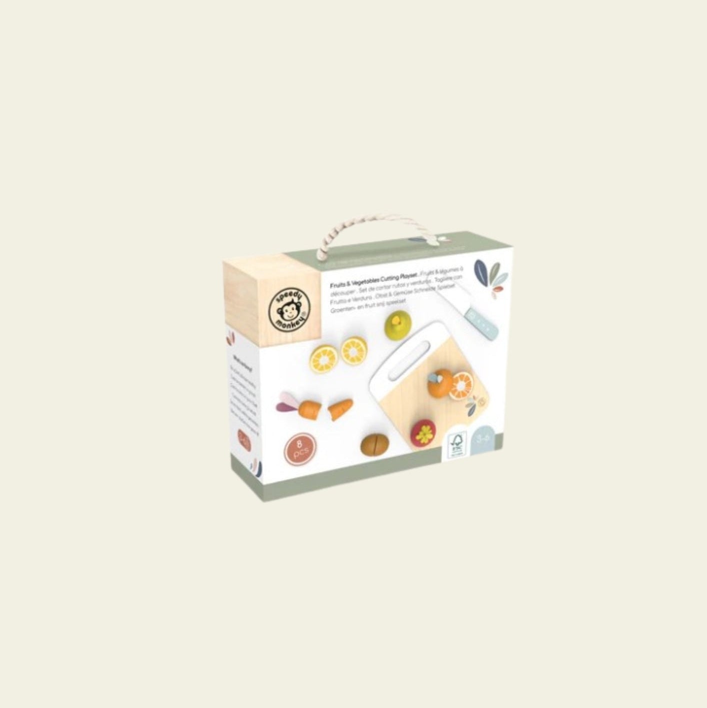 Juego de Corte de Frutas y Verduras de Madera - Speedy Monkey