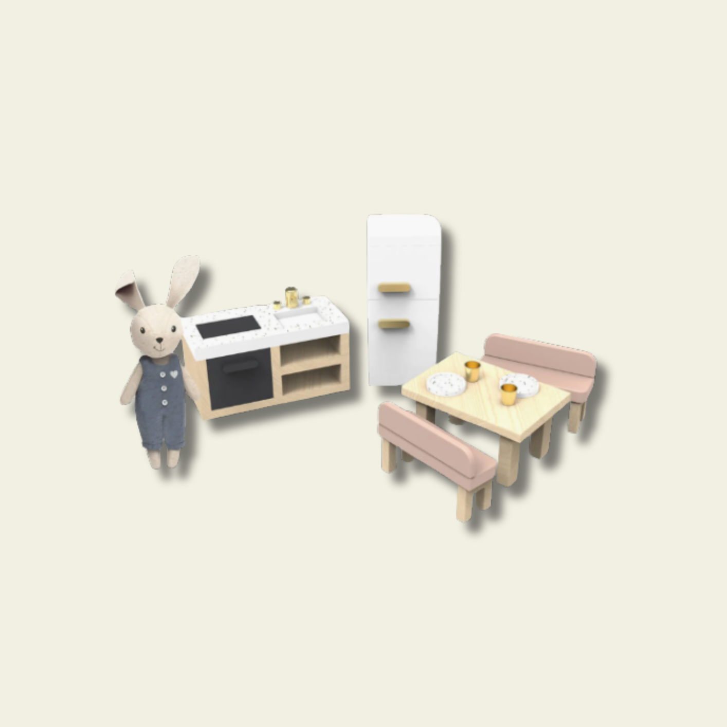 Cocina de Madera para Casa de Muñecas - Speedy Monkey