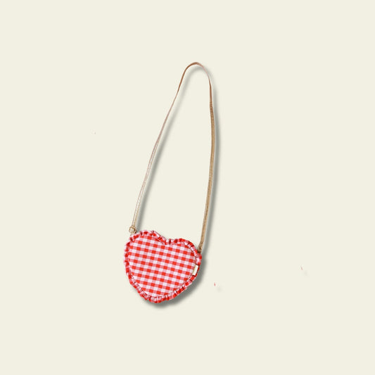 Cartera Corazón Roja Gingham