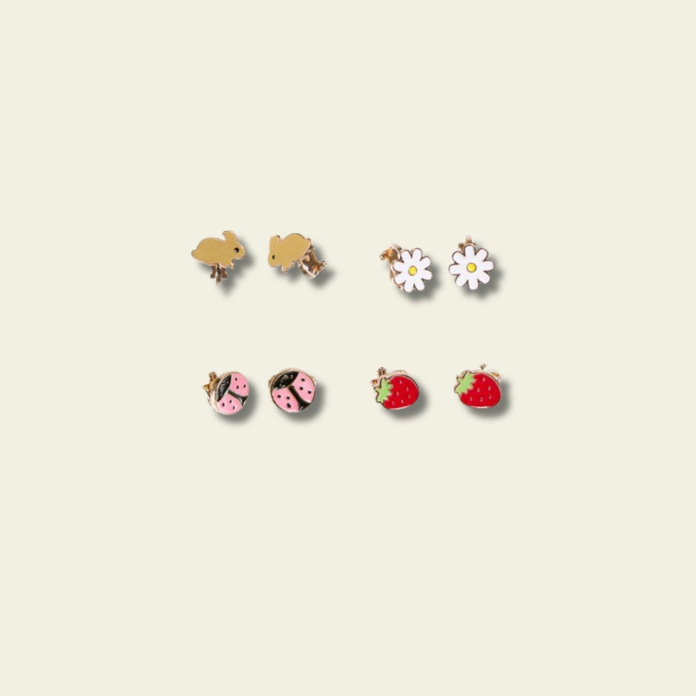 Set de Aretes de Clip Primavera – 4 Diseños