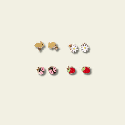 Set de Aretes de Clip Primavera – 4 Diseños