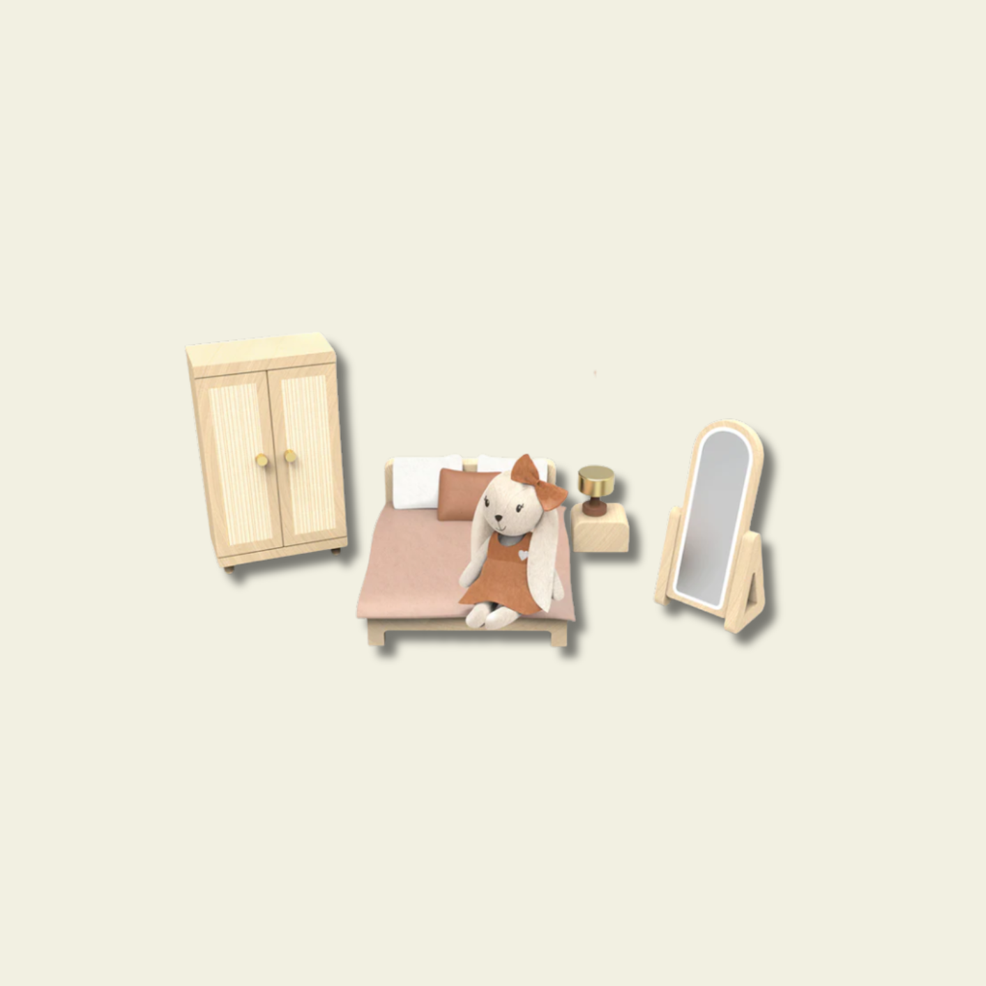 El Dormitorio de Madera para Casa de Muñecas - Speedy Monkey