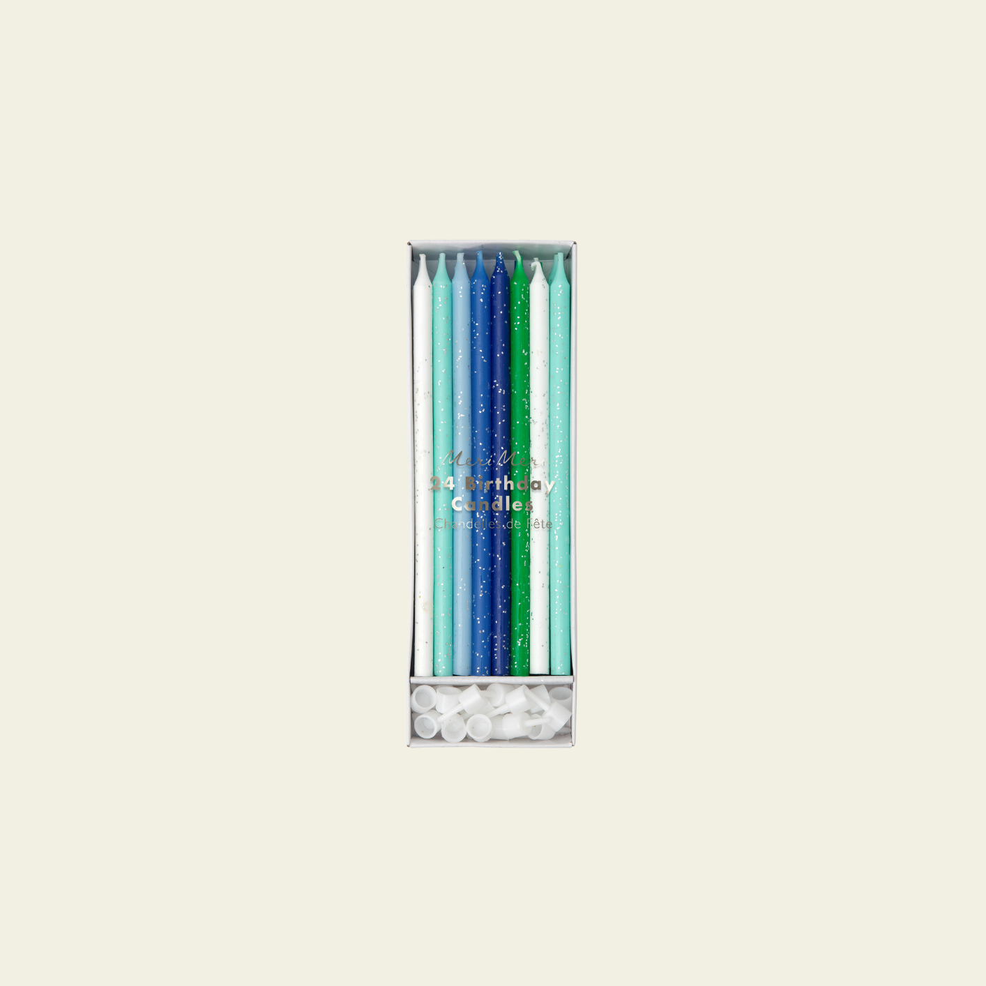 Meri Meri - Blue & Green Candles (16)